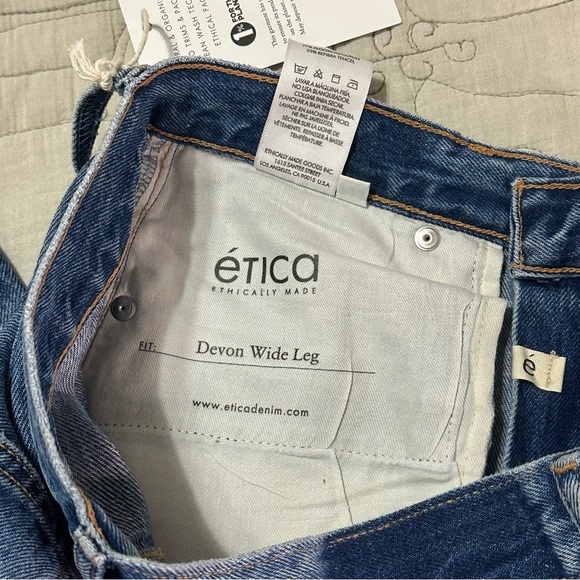 NWT ETICA Devon Wide Leg in Everglades Size 27 Destroyed - Picture 9 of 10